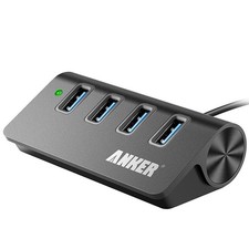 Anker A7507011 4 Port USB 3.0 Data Hub with Charge Aluminum New 5Gbps USB-A