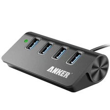 Anker A7507011 4 Port USB 3.0 Hub Quick Charge Aluminum New 5Gbps USB-A Input