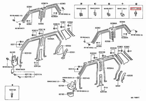 Genuine Corolla EE80 CE80 CE71 CE70 AE82 AE71 Quarter Inside Trim Board Clip x5 - Picture 16 of 20
