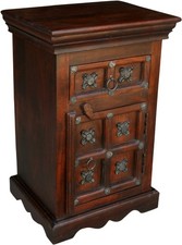 Kolonialstil-Beistellschrank, Kommode, Nachttischschrank - R872 dunkel