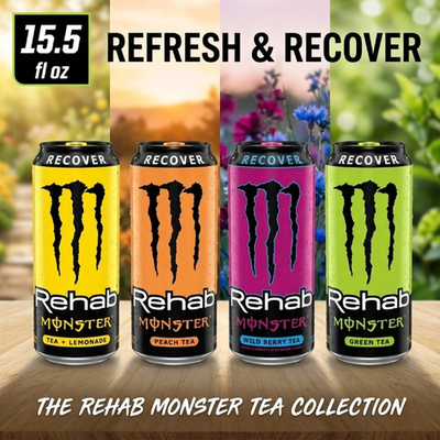 Monster Energy Rehab Tea Variety Pack 15.5 fl oz Cans SAMEDAYSHIP