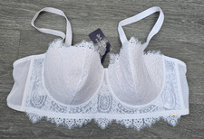 Figleaves Curve Adore Lace Bra 48 C White Underwired Bra Balcony Midi