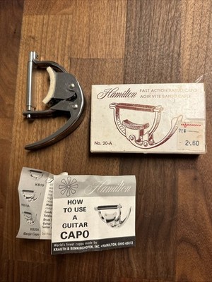 Vintage Hamilton Fast Action Banjo Capo NO. 20-A USA Made Circa 1960's