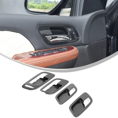 ABS Carbon Fiber Door Handle Bezel Trim Cover For Cadillac Escalade 2007-2014