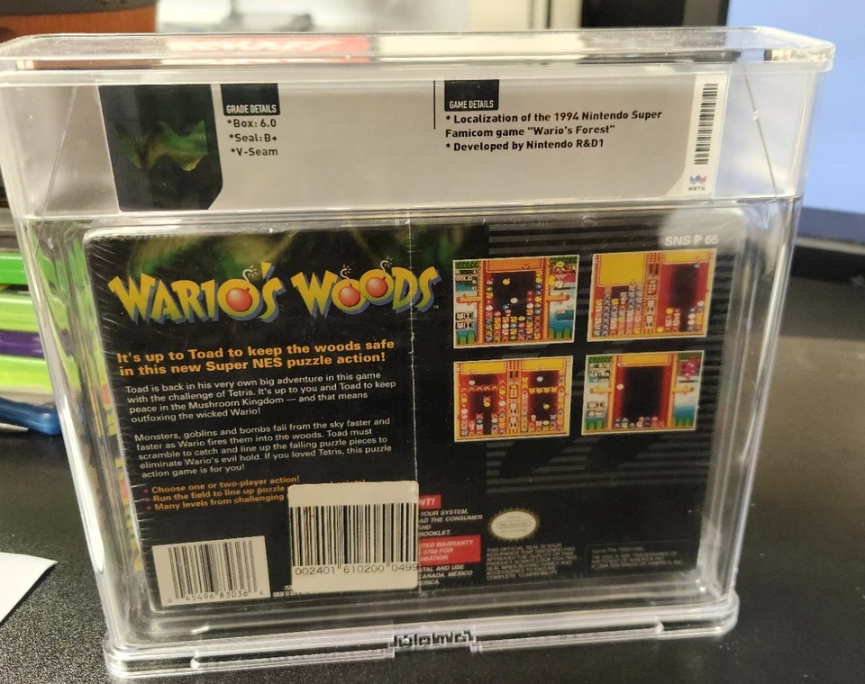 Wario's Woods Super Nintendo SNES Factory Sealed Brand New WATA 6.0 B+ Graded - Image 2 of 4