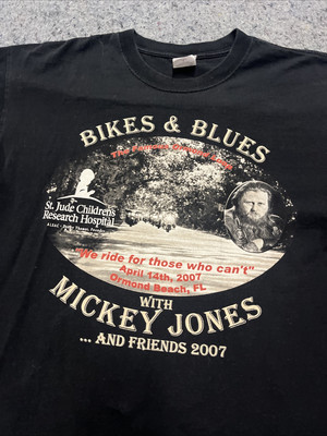 2007 Mickey Jones Bikes and Blues Motorcycle Double Sided Graphic Shirt Size XL
