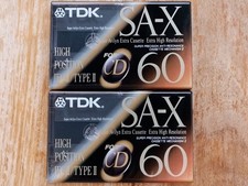 2x TDK SA-X 60 dal 1992-1995, Made in Japan, High End Super Avilyn Tapes, IMBALLO ORIGINALE