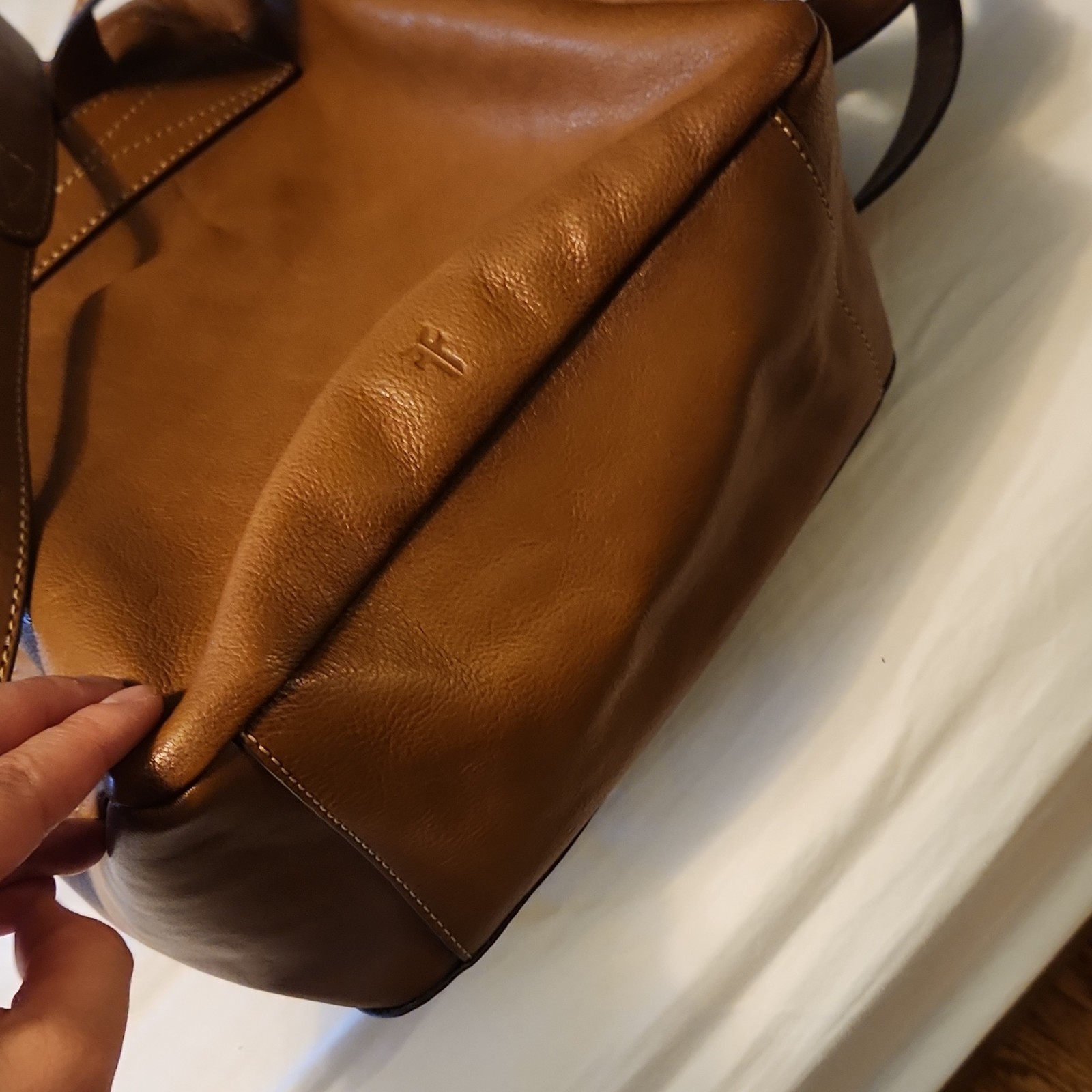 Frye Brown/Tan Backpack Adjustable Strap Pockets … - image 9