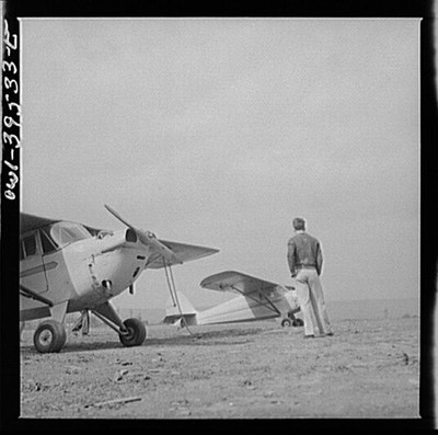 Frederick Maryland 1930s Student with Airplanes on Field Walter Spangenberg