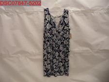 St. John's Bay Women's Size 3X Navy & White Floral Fit & Flare Dress