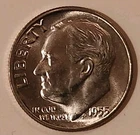 1955 S Roosevelt Dime Uncirculated 90% Silver