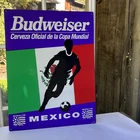Vtg Collectors Budweiser 1994 World Cup USA Mexico 24” x 18” Tin Sign Embossed