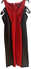 Ronni Nicole Dress Uk8 Black & Red Stretch Body Con Figure Hugging Cold Shoulder