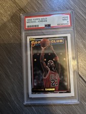 Michael Jordan PSA 9 1992 Topps Gold #205 Chicago Bulls 50 Plus Club