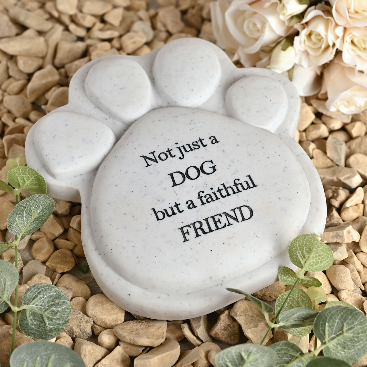 Thoughts Of You Pawprint Stone - Dog And Friend Decorative Ornaments - Image 2