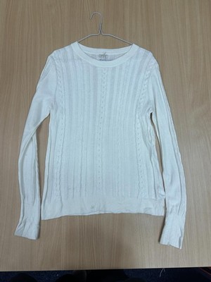 a.n.a weißer Pullover mit Zopfmuster Größe AS