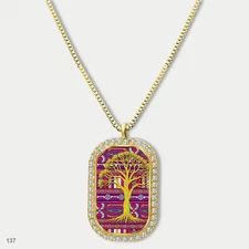 Gorgeous Colorful Tree of Life Pendant Necklace Chain Photo Dog Tag Chain Gift D