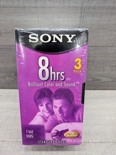 SONY Standard Grade VHS 8 Hour T160 Recording Tapes - 3 PACK New Sealed 