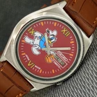 VINTAGE SEIKO AUTOMATIC 7009A JAPAN MENS RED COLOR DIAL WATCH a2852-U