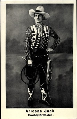 Postcard Aricona Jack, Cowboy Kraft Act, Male Portrait, Lasso - 10491551