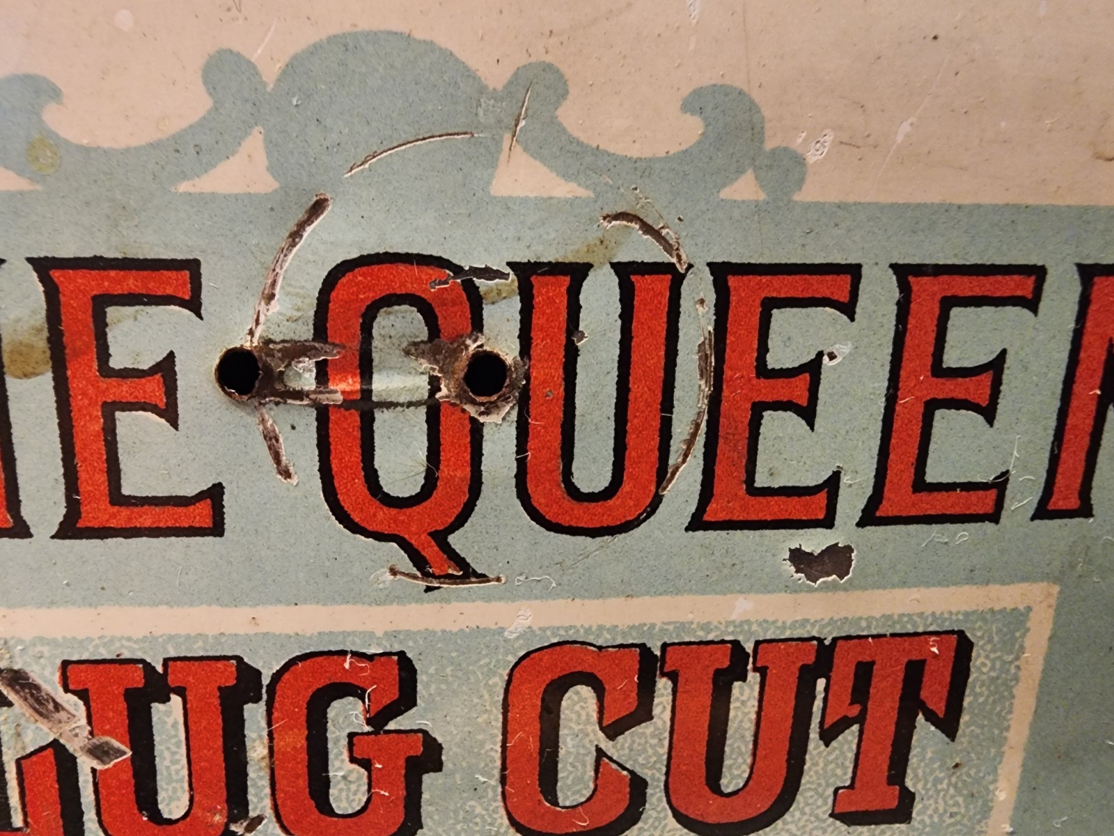 VTG ADVERTISING EMPTY DIXIE QUEEN LUNCH PAIL STYLE TOBACCO TIN NO HANDLE