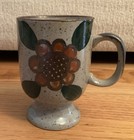 Vintage MCM Otagiri Japan Speckled Stoneware Pedestal Flower Mugs-Set of 4 — photo 7