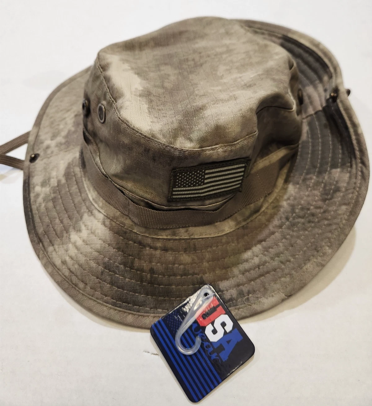 USA Wear American Flag Camo Boonie Bucket Hat New