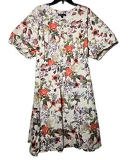 INC International Concepts Floral Midi Dress Plus 4X Boho Cottage Whimsical NWT