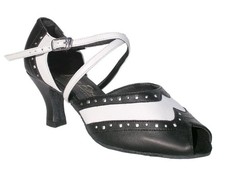 8.5 Women's Black and white swing Dance Shoes 2.5" heel Very Fine 6035 New