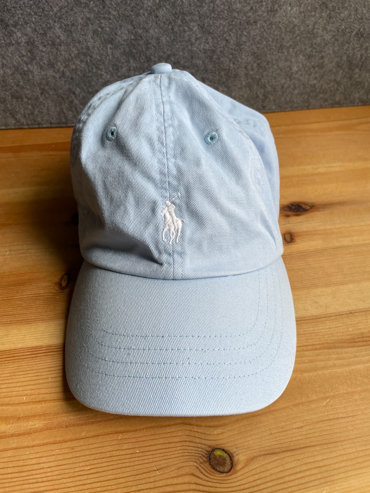 Cappello Ralph Lauren uomo taglia unica blu bianco pony estivo vacanza berretto cinturino schiena