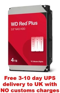 4TB Western Digital WD Red Plus NAS (5400RPM, 3.5", SATA III, 128MB Cache)