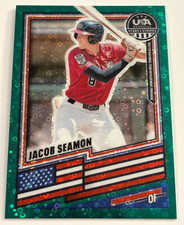 Jacob Seamon 2026 Prizm USA Stars & Stripes Green Disco RC Card /49 !!!