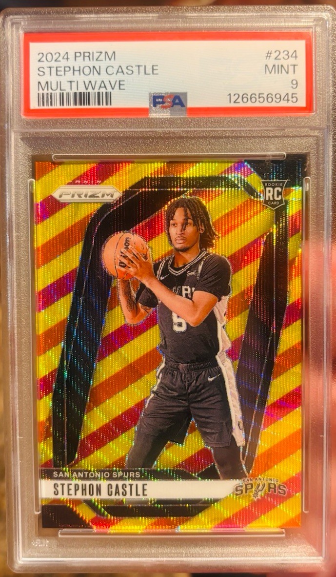 2024-25 Panini Prizm Stephon Castle Multi Wave Prizm /88 PSA 9 #234 Spurs RC