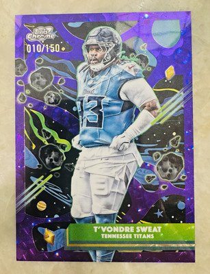 Topps Chrome 2025 Purple Nebula T'Vondre Sweat 010/150 Titans #97