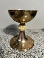 Antique French Religious Chalice Gilt Sterling Silver Hallmarked M&H 1959 
