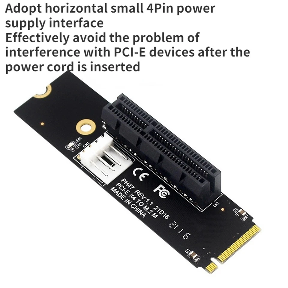 Scheda Riser NGFF M.2 A PCI-e 4X Adattatore M2 M Key A PCIe X4 con Indicato1474 - Imagen 2 de 4