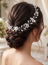 Bridal Hair Vine Silver Wedding Hair Accessories Rhinestone Headpiece for