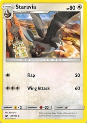 Staravia 82/111 Crimson Invasion Uncommon Pokemon Card