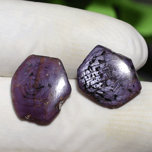 Lote de 8 piedras preciosas de zafiro estrella trapiche natural 13 mm-16 mm asterismo estrella hexagonal ~ - Imagen 3 de 11