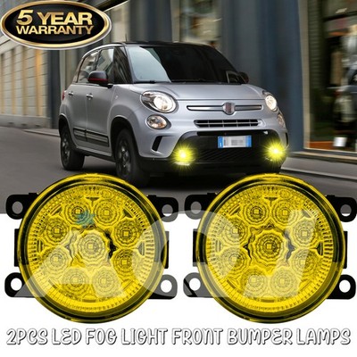 Pair Bumper LED Fogs Driving Lamps 3500K Yellow For Fiat 500L 2014-2020