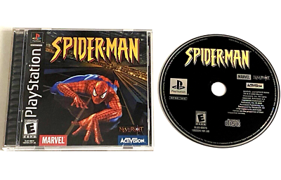 Spider-Man PlayStation 1 PS1 Black Label Complete Game Case Manual