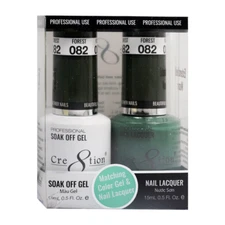 Cre8tion Soak Off Gel Polish & Matching Nail Lacquer - #82 Forest