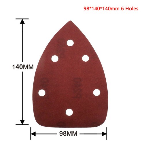 140*140*98mm Triangle 5 / 6 Holes Red Sandpaper Hook & Loop Sanding Paper Pads - Picture 5 of 11