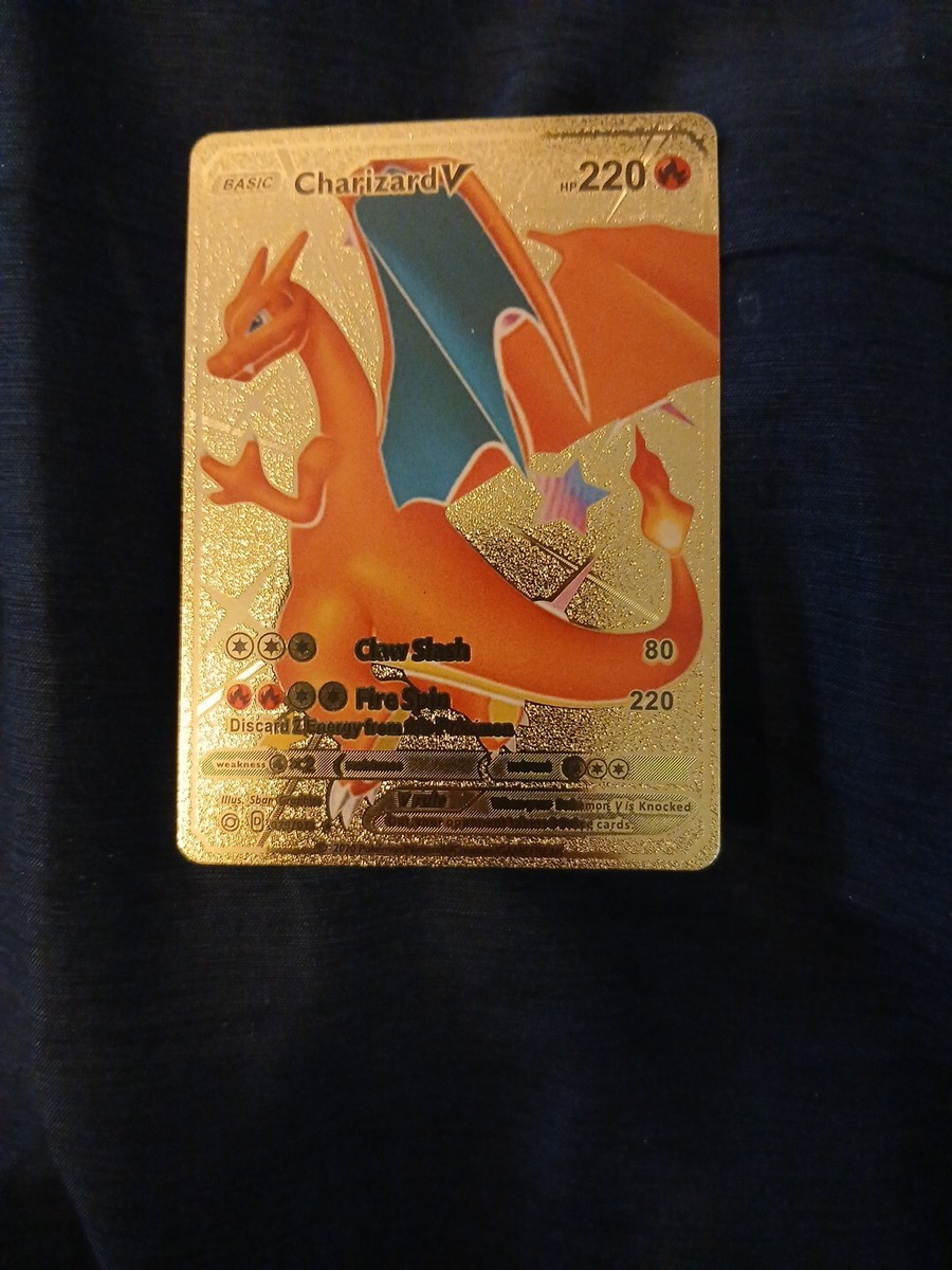 Pokemon Charizard V 220HP Gold Foil Fan Art Card 079/073 | eBay