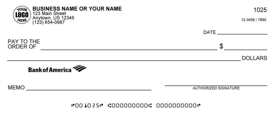 Printed Business Checks Check on Top - QuickBooks Compatible - Blue or ...