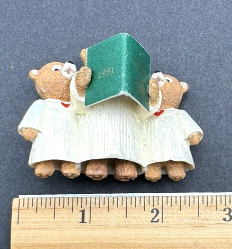 CUTE Lot 6 Vintage Miniature Bear Ornaments Avon Hallmark Boyds & more 2 to 3" - Picture 10 of 13