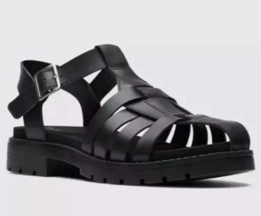 Sandali Clarks donna ORINOCO BAND in pelle nera UK 3 5 D EU 36