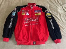 Unisex Adults F1 Team Racing Budweiser Jacket Embroidery Cotton Padded