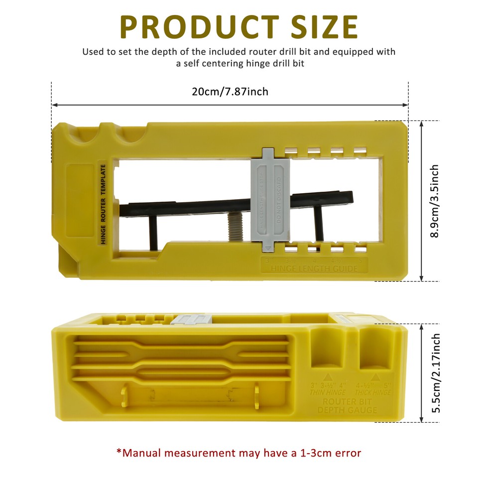 Door Hinge Mortise Jig Kit Sturdy Door Hinge Router Template