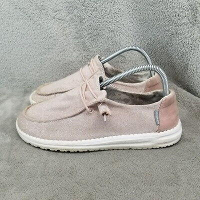 Hey Dude Shoes Womens Size Wendy Stretch Sparkling Pink Slip